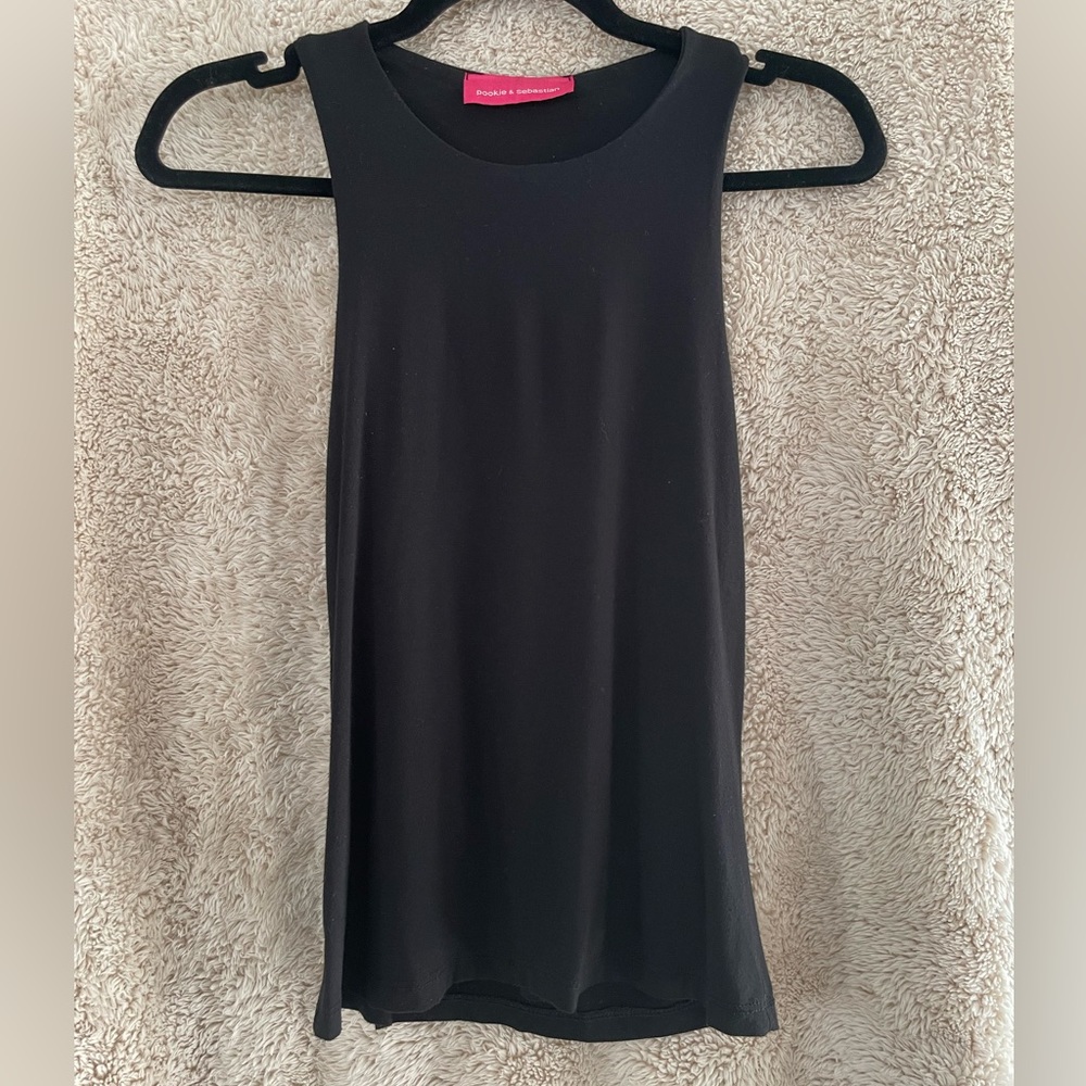 Pookie & Sebastian Black Tank Top